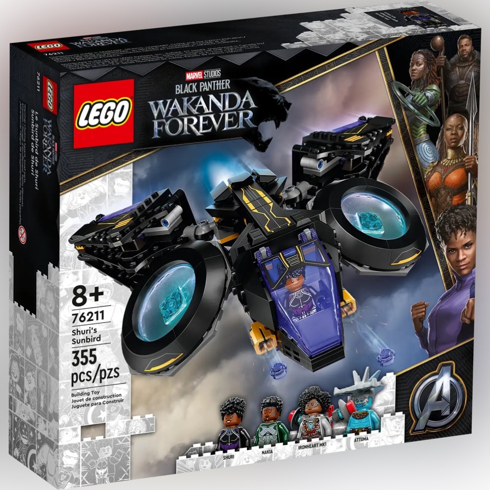 NIB Lego Marvel Black Panther Wakanda Forever Lego Set 76211 Shuri’s Sunbird
